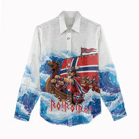 Custom Norway Viking Row - Alt for Norge Women Casual Shirt Norge Football Supporter Wave Edition