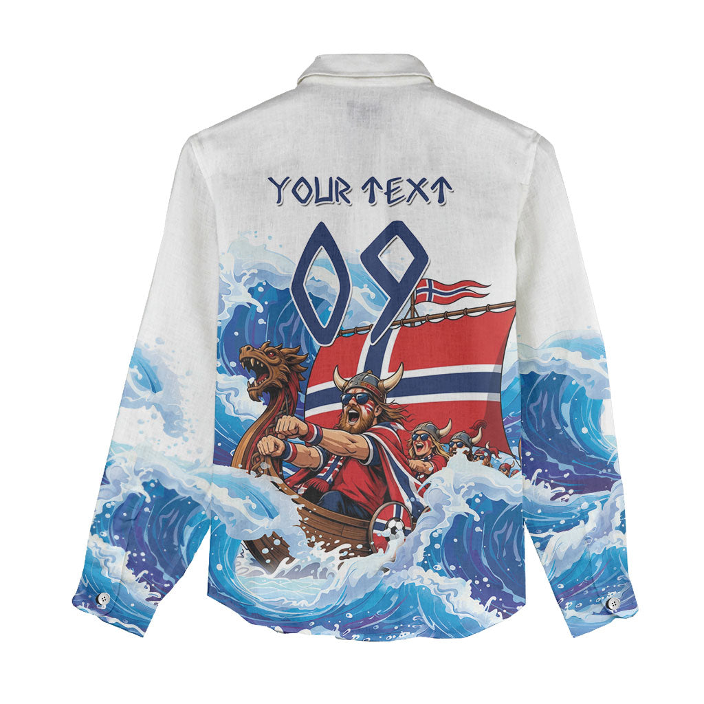 Custom Norway Viking Row - Alt for Norge Women Casual Shirt Norge Football Supporter Wave Edition