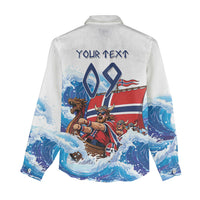 Custom Norway Viking Row - Alt for Norge Women Casual Shirt Norge Football Supporter Wave Edition