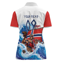 Custom Norway Viking Row - Alt for Norge Women Polo Shirt Norge Football Supporter Wave Edition