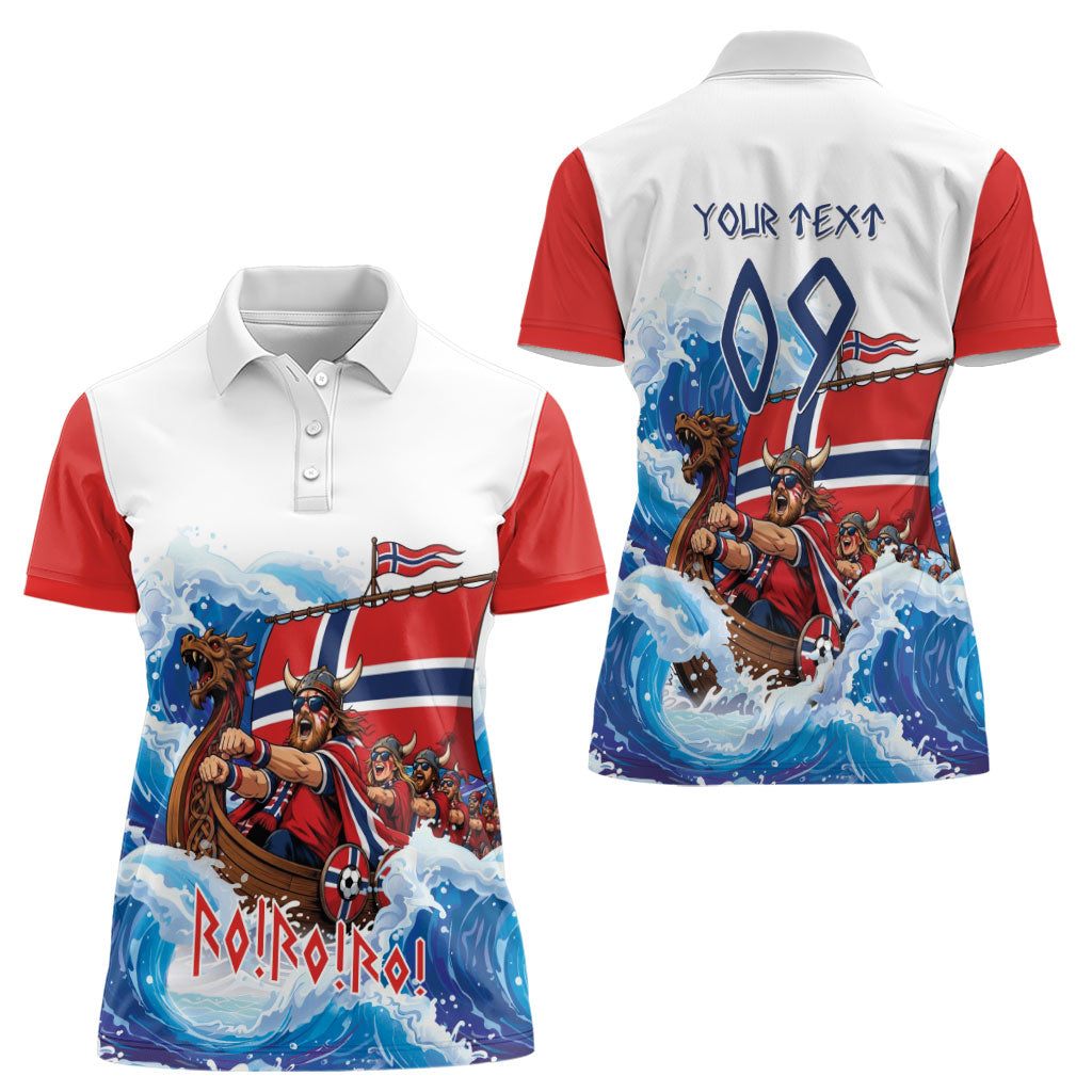 Custom Norway Viking Row - Alt for Norge Women Polo Shirt Norge Football Supporter Wave Edition