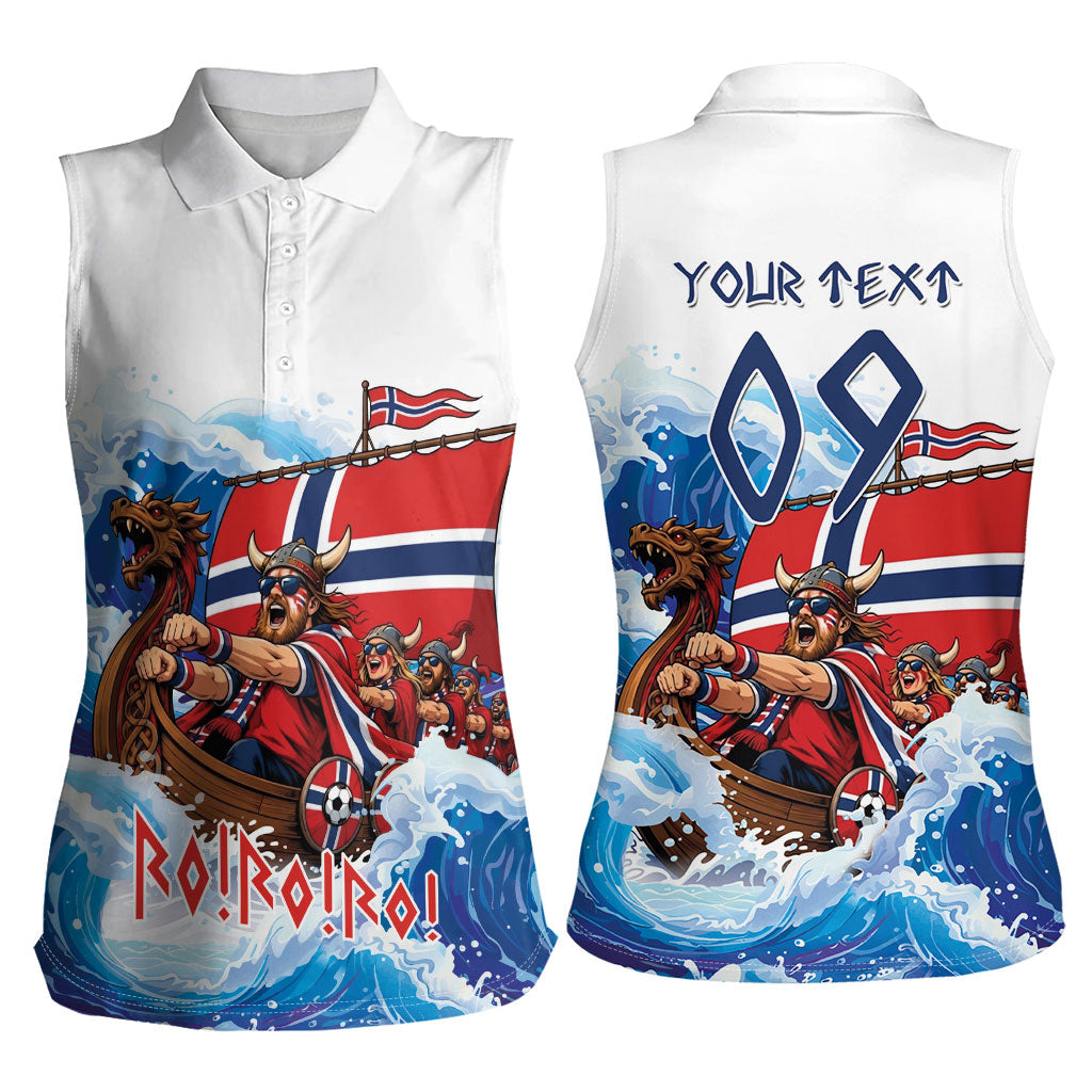 Custom Norway Viking Row - Alt for Norge Women Sleeveless Polo Shirt Norge Football Supporter Wave Edition