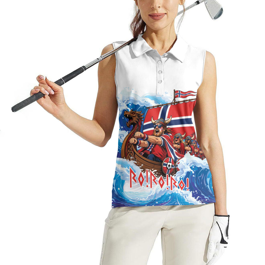 Custom Norway Viking Row - Alt for Norge Women Sleeveless Polo Shirt Norge Football Supporter Wave Edition