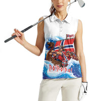 Custom Norway Viking Row - Alt for Norge Women Sleeveless Polo Shirt Norge Football Supporter Wave Edition