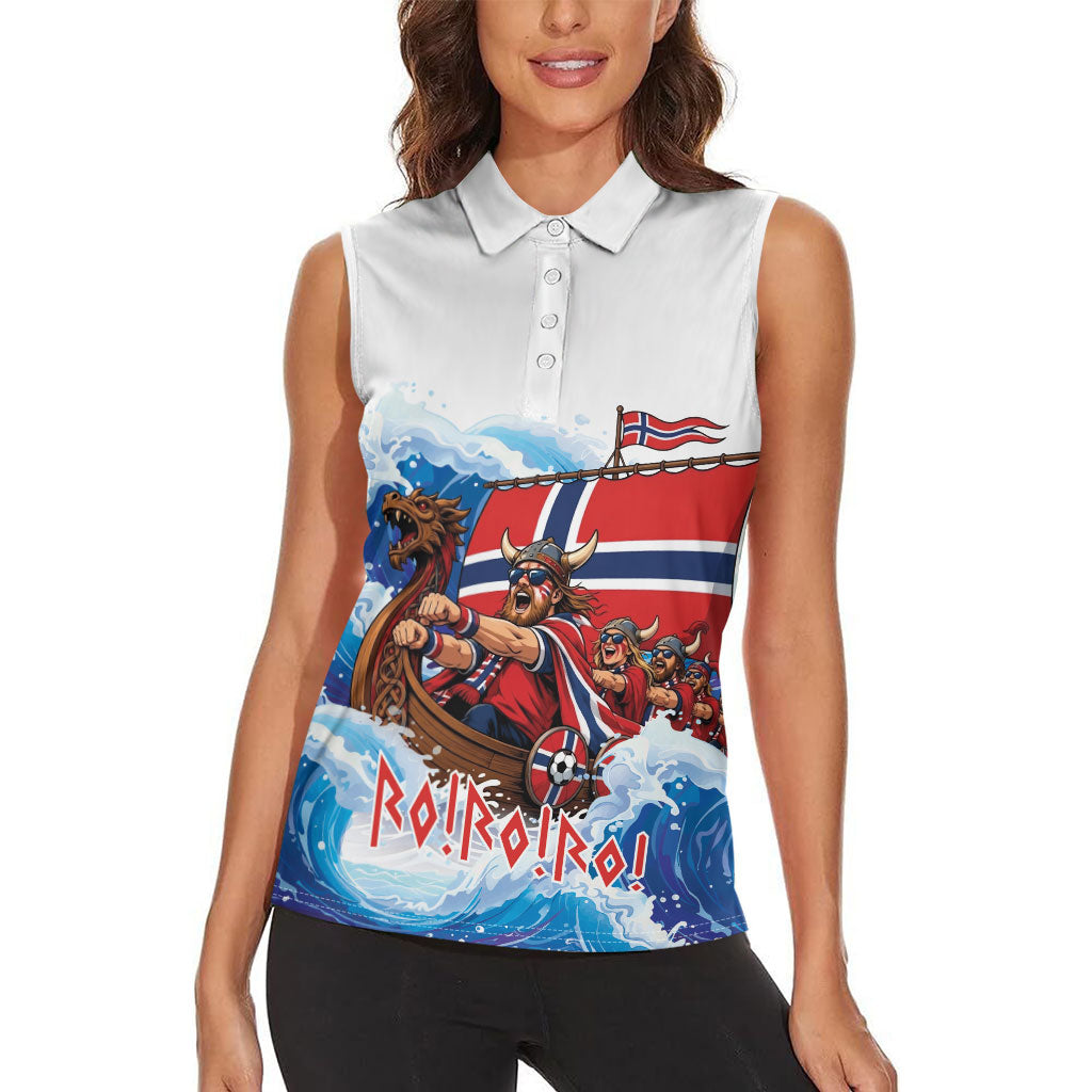 Custom Norway Viking Row - Alt for Norge Women Sleeveless Polo Shirt Norge Football Supporter Wave Edition