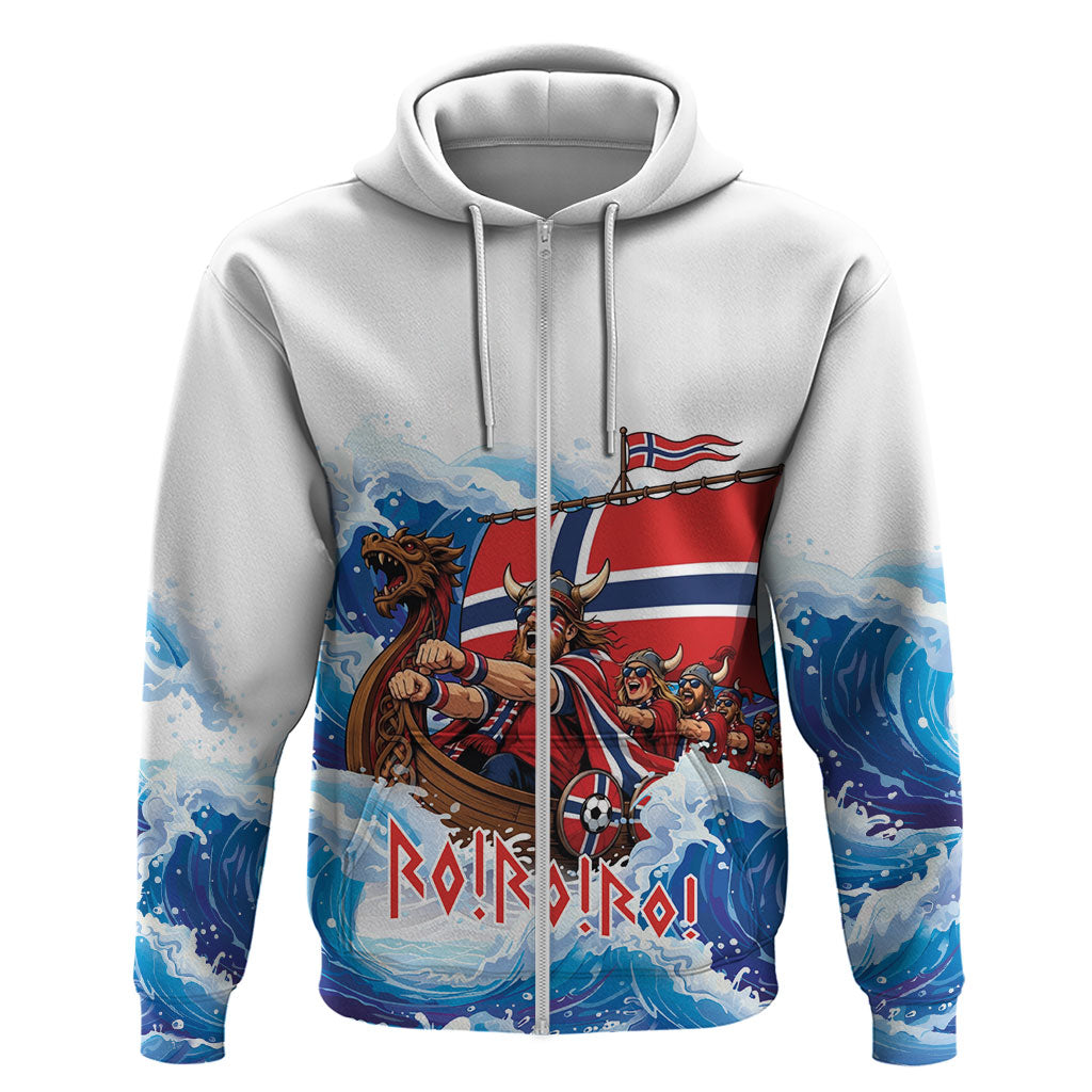 Custom Norway Viking Row - Alt for Norge Zip Hoodie Norge Football Supporter Wave Edition