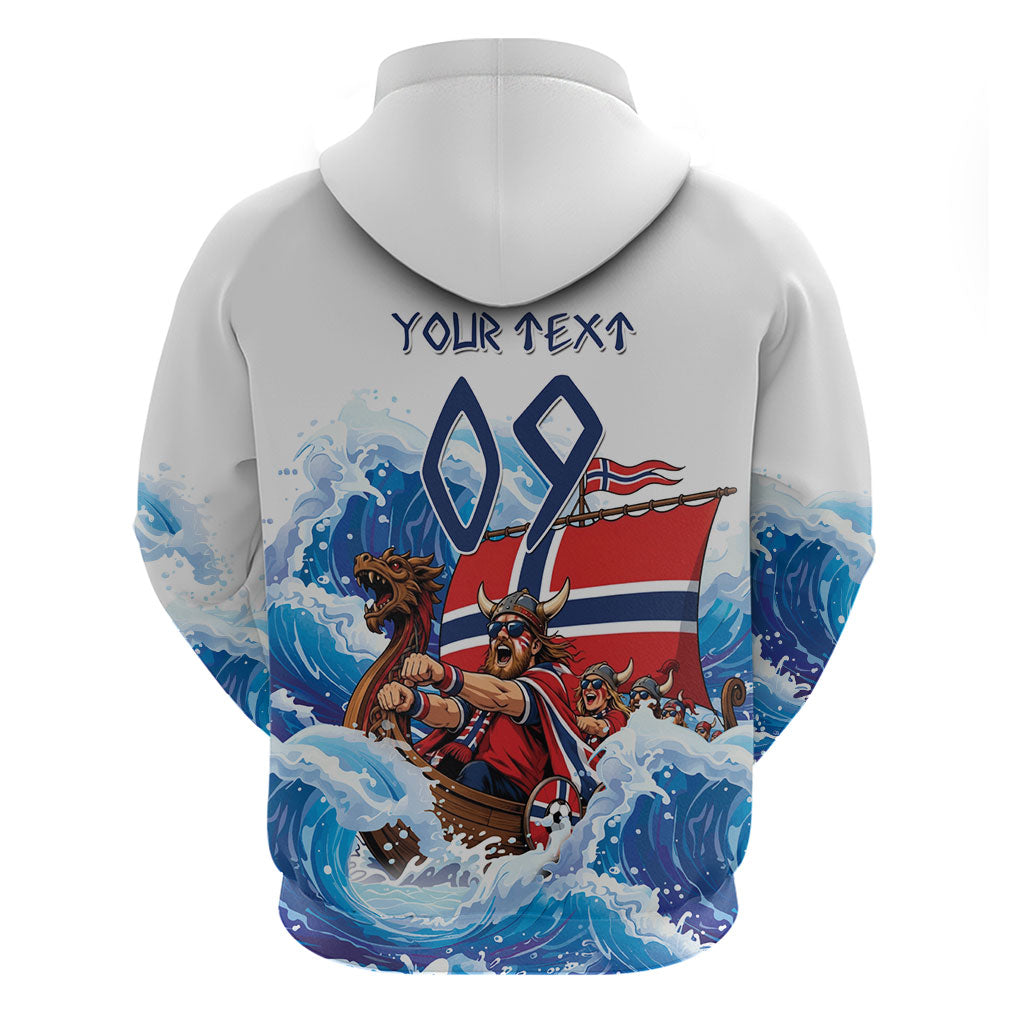 Custom Norway Viking Row - Alt for Norge Zip Hoodie Norge Football Supporter Wave Edition