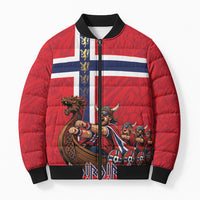 Custom Norway Viking Row - Alt for Norge Bomber Puffer Jacket Norge Football Supporter Flag Edition