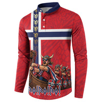 Custom Norway Viking Row - Alt for Norge Button Sweatshirt Norge Football Supporter Flag Edition