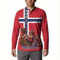Custom Norway Viking Row - Alt for Norge Button Sweatshirt Norge Football Supporter Flag Edition