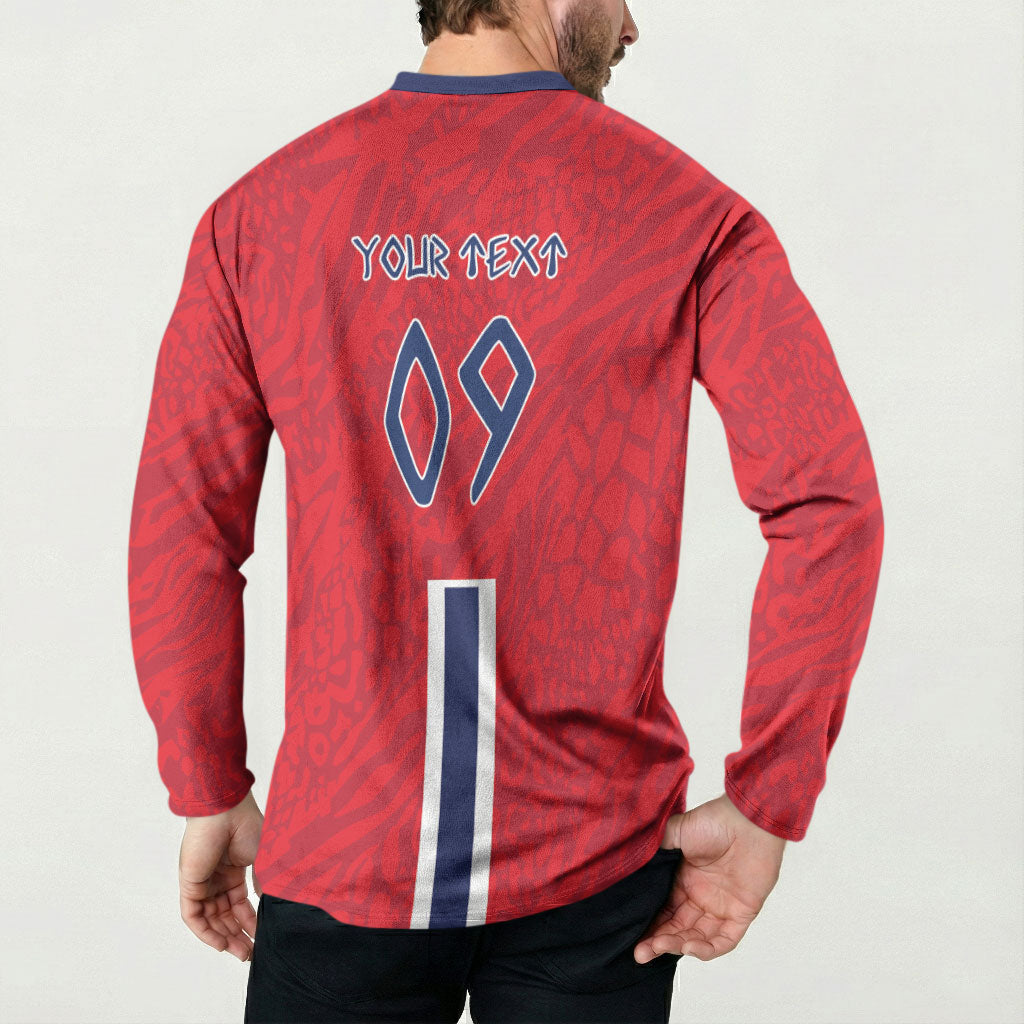 Custom Norway Viking Row - Alt for Norge Button Sweatshirt Norge Football Supporter Flag Edition