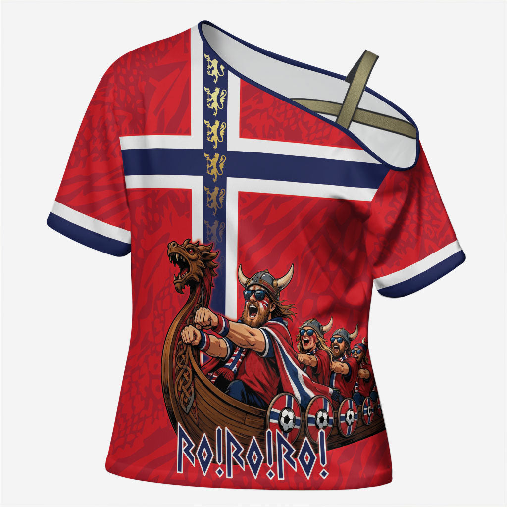 Custom Norway Viking Row - Alt for Norge Cross Shoulder Shirt Norge Football Supporter Flag Edition