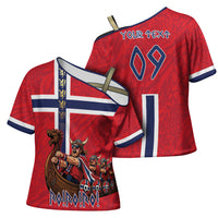 Custom Norway Viking Row - Alt for Norge Cross Shoulder Shirt Norge Football Supporter Flag Edition