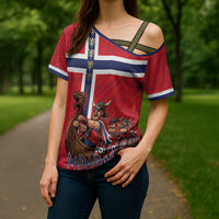 Custom Norway Viking Row - Alt for Norge Cross Shoulder Shirt Norge Football Supporter Flag Edition