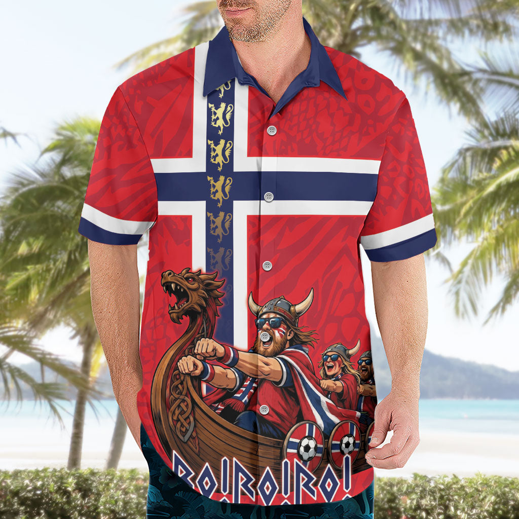 Custom Norway Viking Row - Alt for Norge Hawaiian Shirt Norge Football Supporter Flag Edition