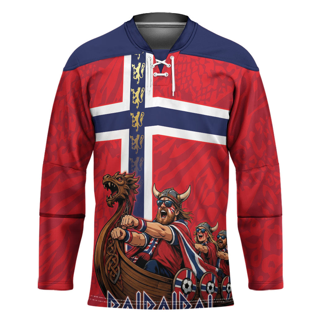 Custom Norway Viking Row - Alt for Norge Hockey Jersey Norge Football Supporter Flag Edition