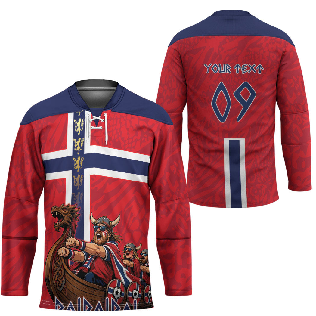 Custom Norway Viking Row - Alt for Norge Hockey Jersey Norge Football Supporter Flag Edition