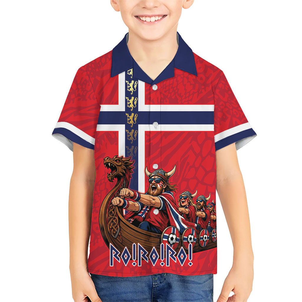 Custom Norway Viking Row - Alt for Norge Kid Hawaiian Shirt Norge Football Supporter Flag Edition