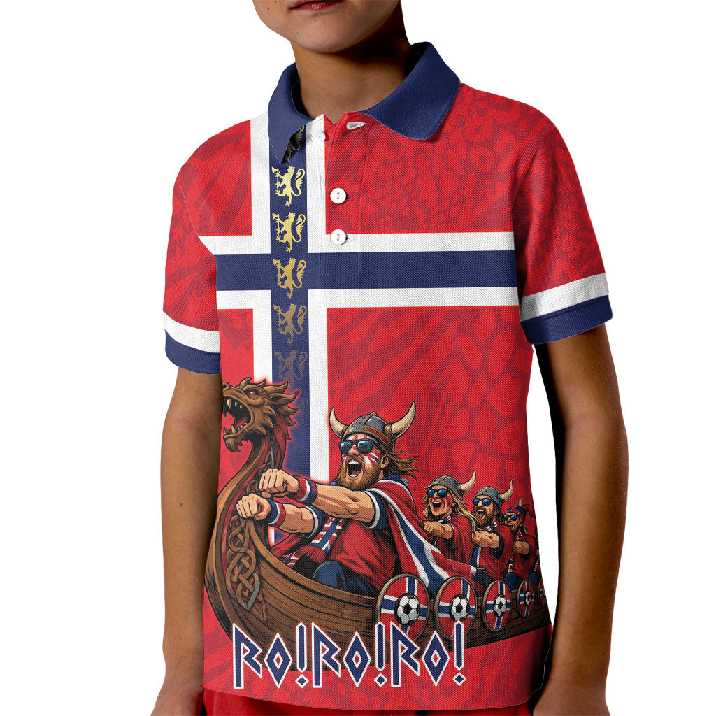Custom Norway Viking Row - Alt for Norge Kid Polo Shirt Norge Football Supporter Flag Edition