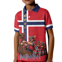 Custom Norway Viking Row - Alt for Norge Kid Polo Shirt Norge Football Supporter Flag Edition