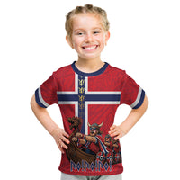 Custom Norway Viking Row - Alt for Norge Kid T Shirt Norge Football Supporter Flag Edition