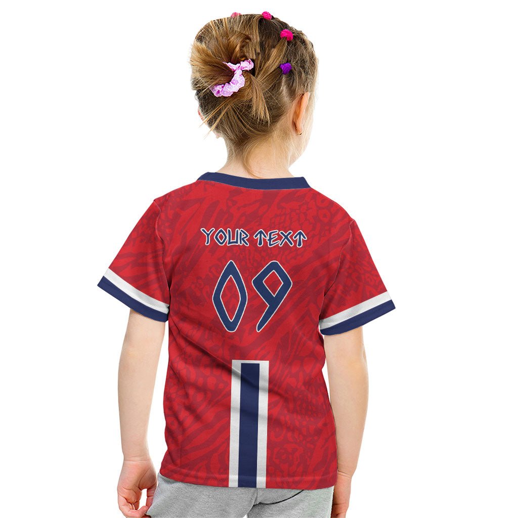 Custom Norway Viking Row - Alt for Norge Kid T Shirt Norge Football Supporter Flag Edition