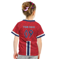 Custom Norway Viking Row - Alt for Norge Kid T Shirt Norge Football Supporter Flag Edition