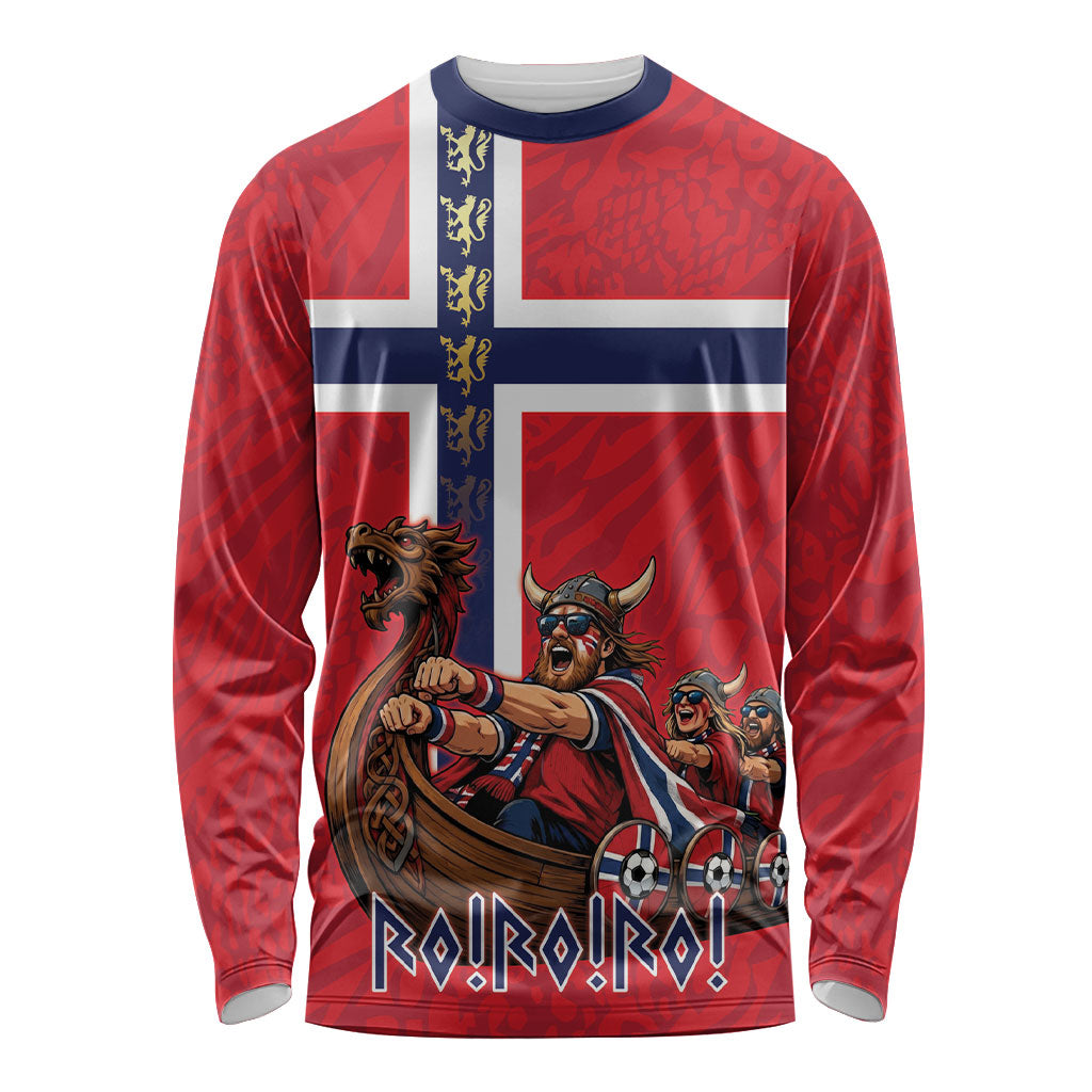 Custom Norway Viking Row - Alt for Norge Long Sleeve Shirt Norge Football Supporter Flag Edition