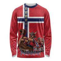 Custom Norway Viking Row - Alt for Norge Long Sleeve Shirt Norge Football Supporter Flag Edition