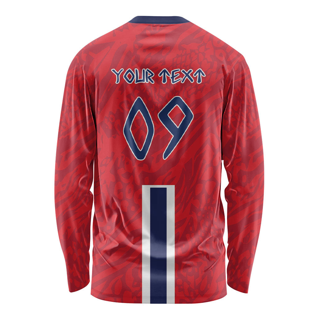 Custom Norway Viking Row - Alt for Norge Long Sleeve Shirt Norge Football Supporter Flag Edition