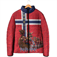 Custom Norway Viking Row - Alt for Norge Padded Jacket Norge Football Supporter Flag Edition