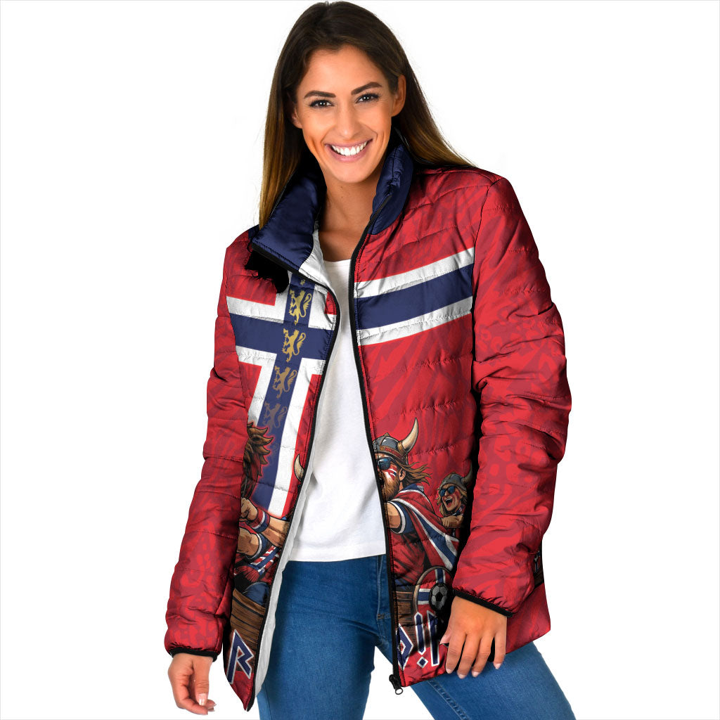 Custom Norway Viking Row - Alt for Norge Padded Jacket Norge Football Supporter Flag Edition