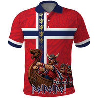 Custom Norway Viking Row - Alt for Norge Polo Shirt Norge Football Supporter Flag Edition
