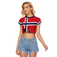 Custom Norway Viking Row - Alt for Norge Raglan Cropped T Shirt Norge Football Supporter Flag Edition