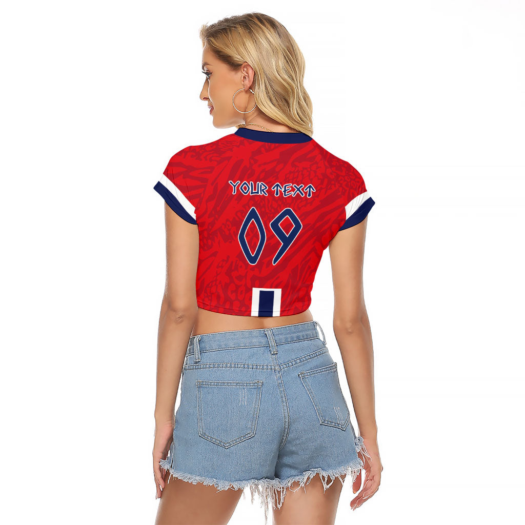 Custom Norway Viking Row - Alt for Norge Raglan Cropped T Shirt Norge Football Supporter Flag Edition