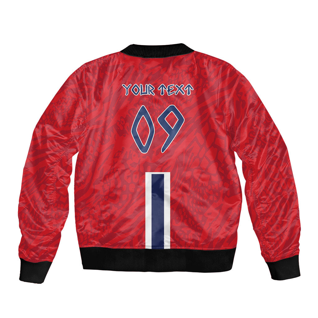 Custom Norway Viking Row - Alt for Norge Sleeve Zip Bomber Jacket Norge Football Supporter Flag Edition