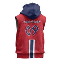 Custom Norway Viking Row - Alt for Norge Sleeveless Hoodie Norge Football Supporter Flag Edition