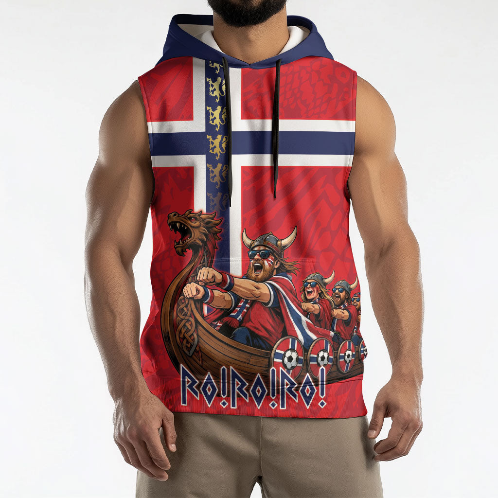 Custom Norway Viking Row - Alt for Norge Sleeveless Hoodie Norge Football Supporter Flag Edition