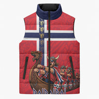 Custom Norway Viking Row - Alt for Norge Sleeveless Puffer Jacket Norge Football Supporter Flag Edition