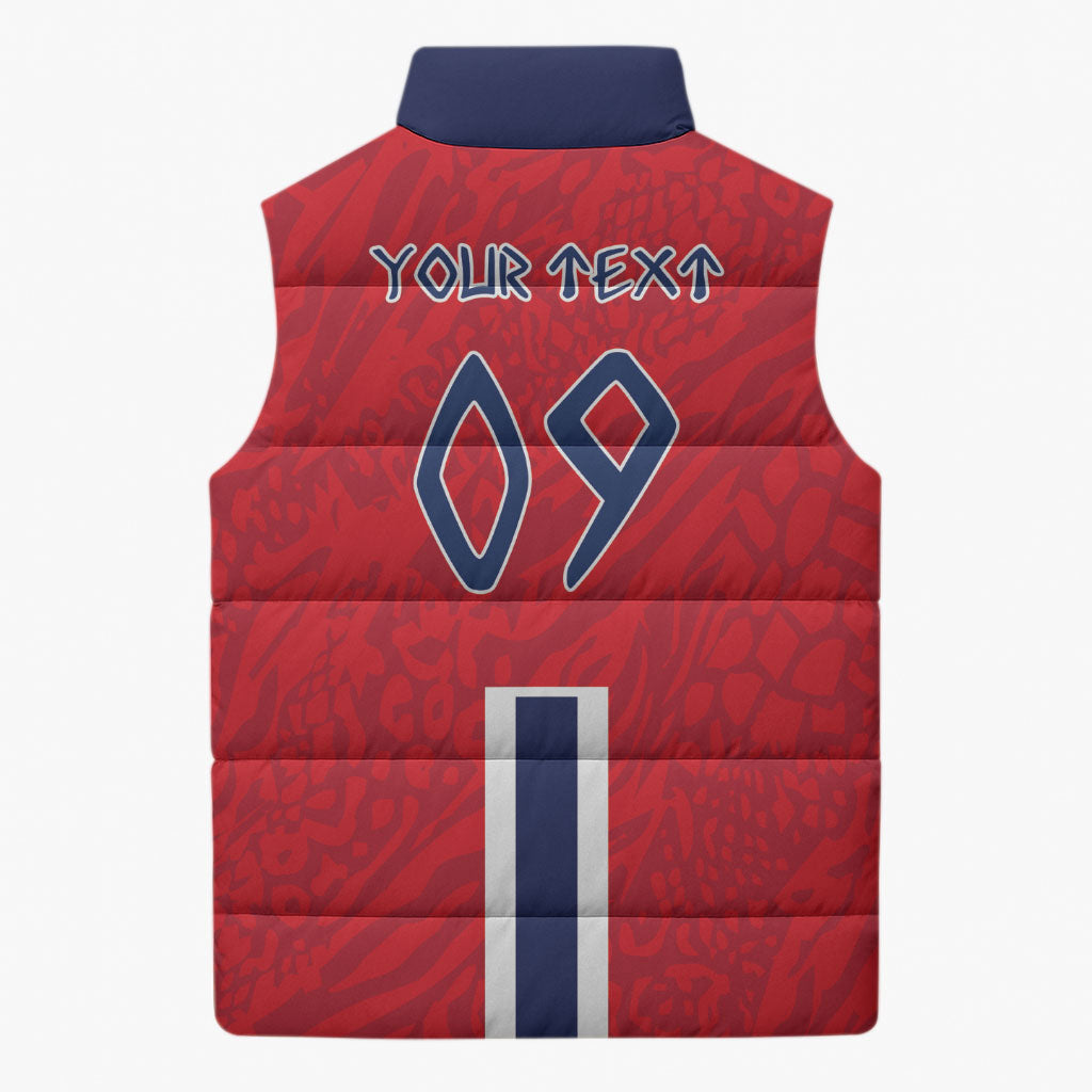 Custom Norway Viking Row - Alt for Norge Sleeveless Puffer Jacket Norge Football Supporter Flag Edition