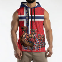 Custom Norway Viking Row - Alt for Norge Sleeveless Zip Hoodie Norge Football Supporter Flag Edition