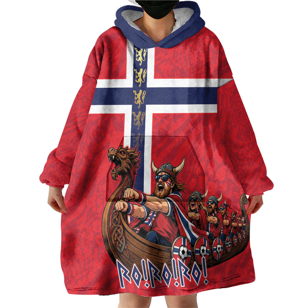 Custom Norway Viking Row - Alt for Norge Wearable Blanket Hoodie Norge Football Supporter Flag Edition