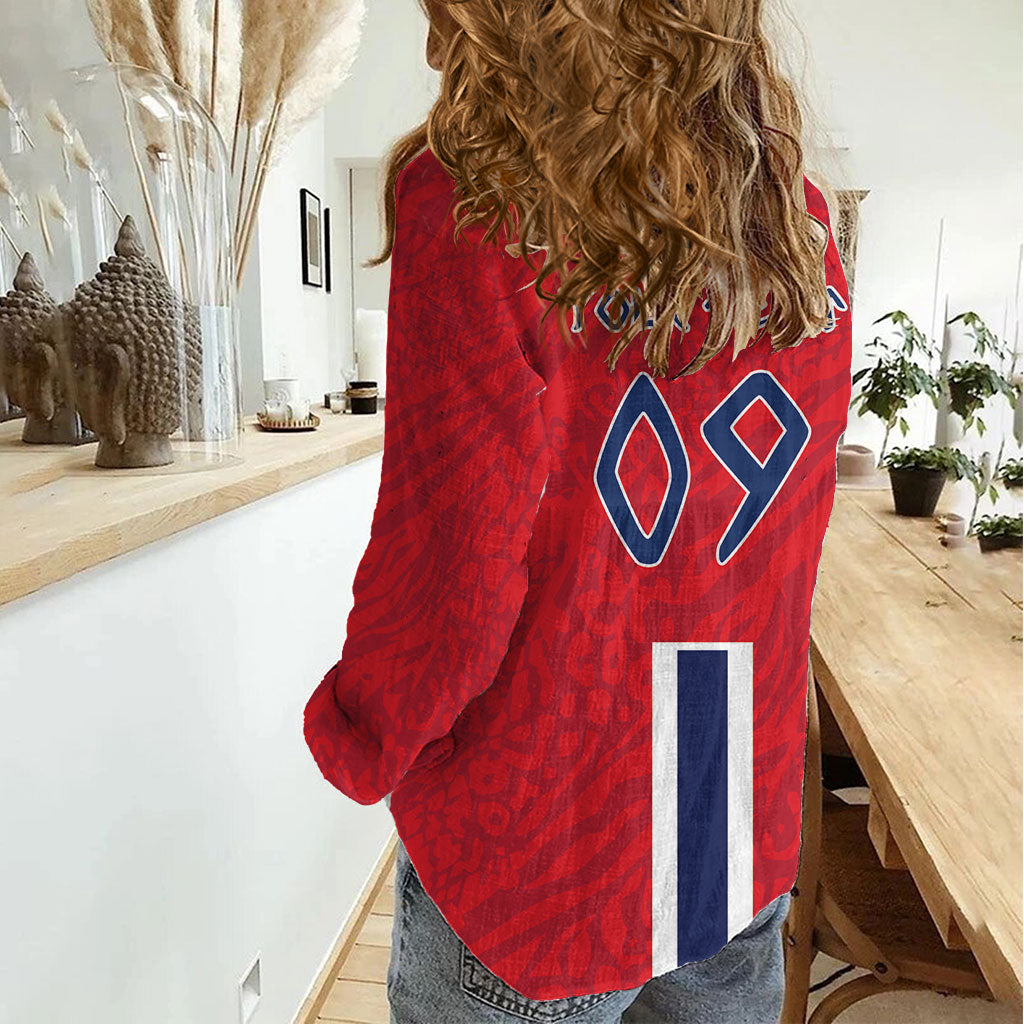 Custom Norway Viking Row - Alt for Norge Women Casual Shirt Norge Football Supporter Flag Edition