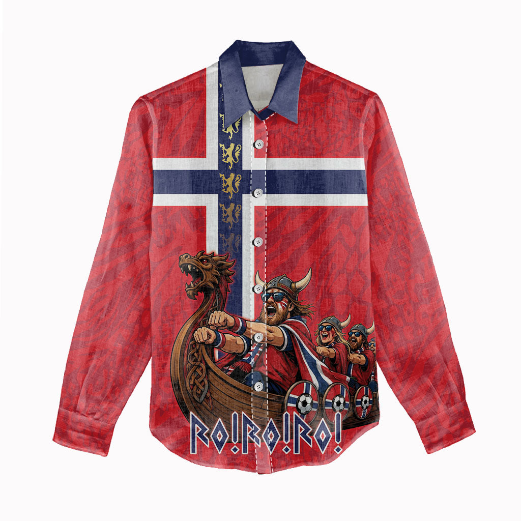 Custom Norway Viking Row - Alt for Norge Women Casual Shirt Norge Football Supporter Flag Edition