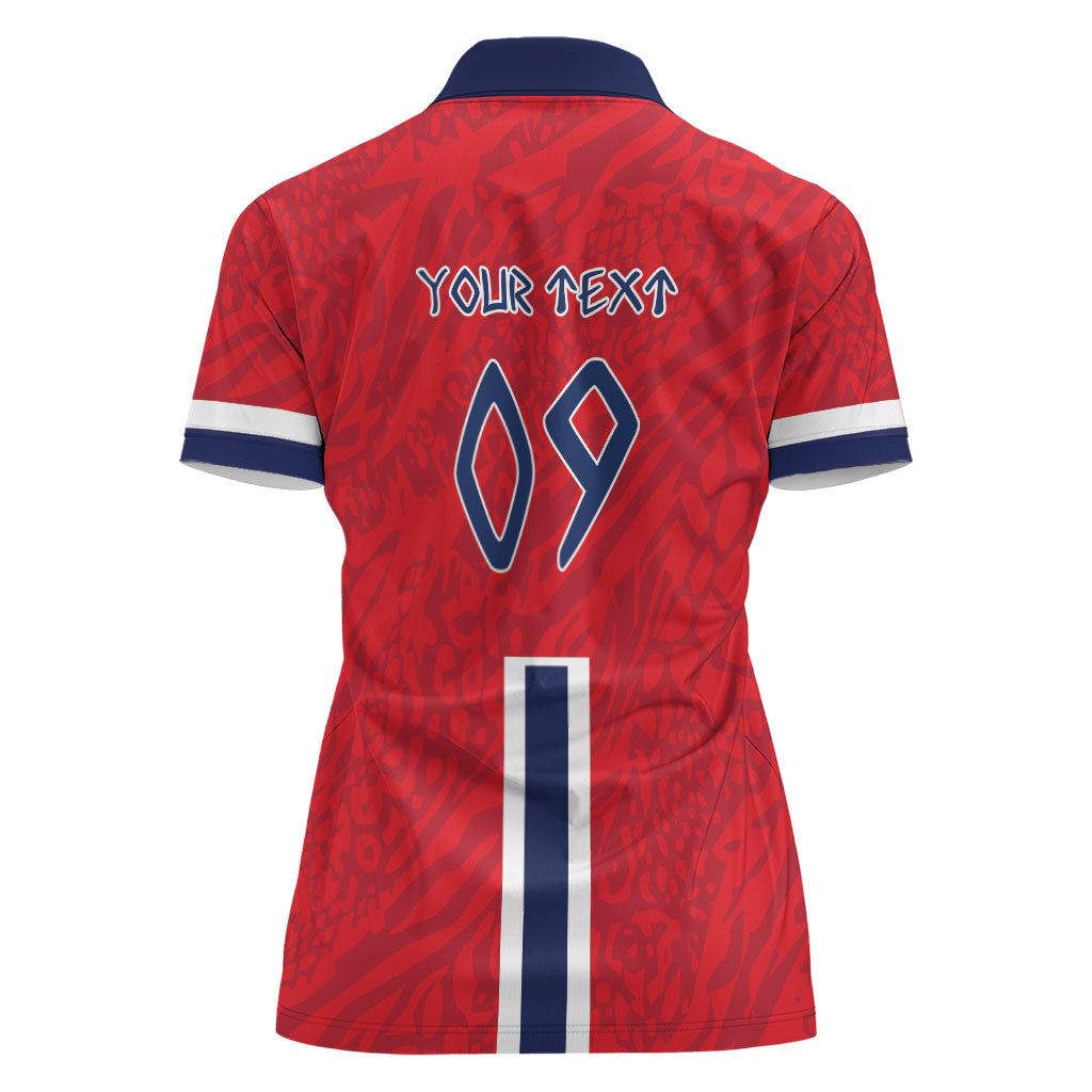 Custom Norway Viking Row - Alt for Norge Women Polo Shirt Norge Football Supporter Flag Edition