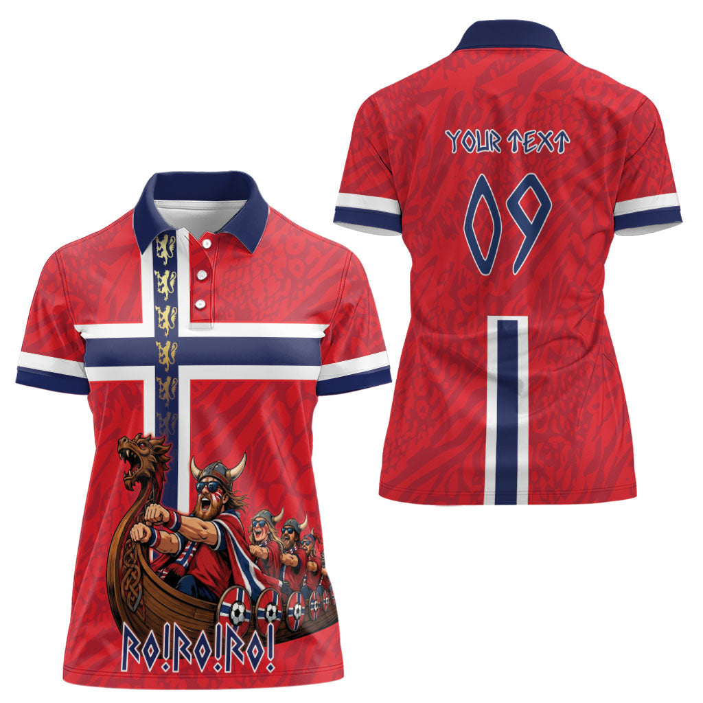 Custom Norway Viking Row - Alt for Norge Women Polo Shirt Norge Football Supporter Flag Edition