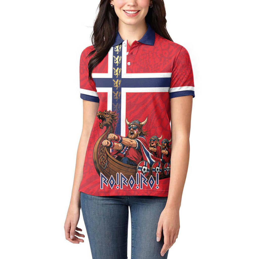Custom Norway Viking Row - Alt for Norge Women Polo Shirt Norge Football Supporter Flag Edition