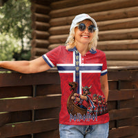 Custom Norway Viking Row - Alt for Norge Women Polo Shirt Norge Football Supporter Flag Edition