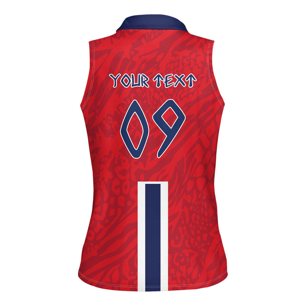 Custom Norway Viking Row - Alt for Norge Women Sleeveless Polo Shirt Norge Football Supporter Flag Edition