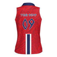 Custom Norway Viking Row - Alt for Norge Women Sleeveless Polo Shirt Norge Football Supporter Flag Edition